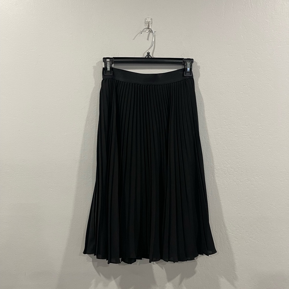 Express Black Pleated Midi Skirt Sz XS - Picture 3 of 7